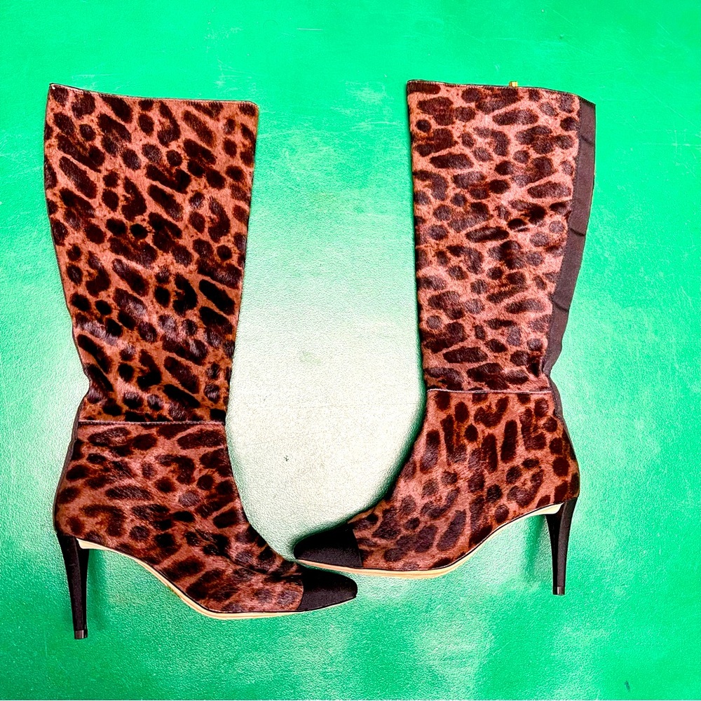 Karl Lagerfeld Animal Print Heeled Boots